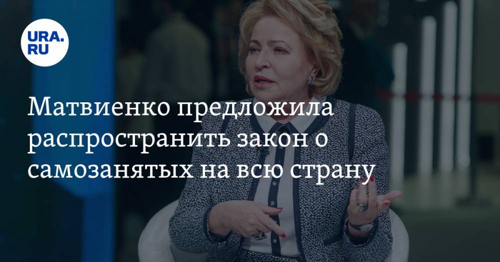Матвиенко предложила распространить закон о самозанятых на всю страну