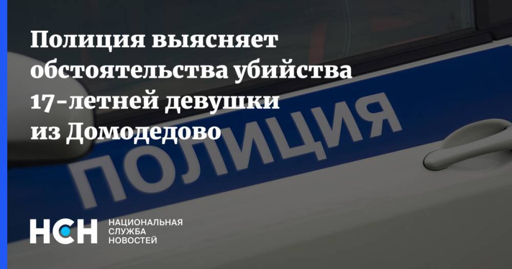 Полиция выясняет обстоятельства убийства 17-летней девушки из Домодедово