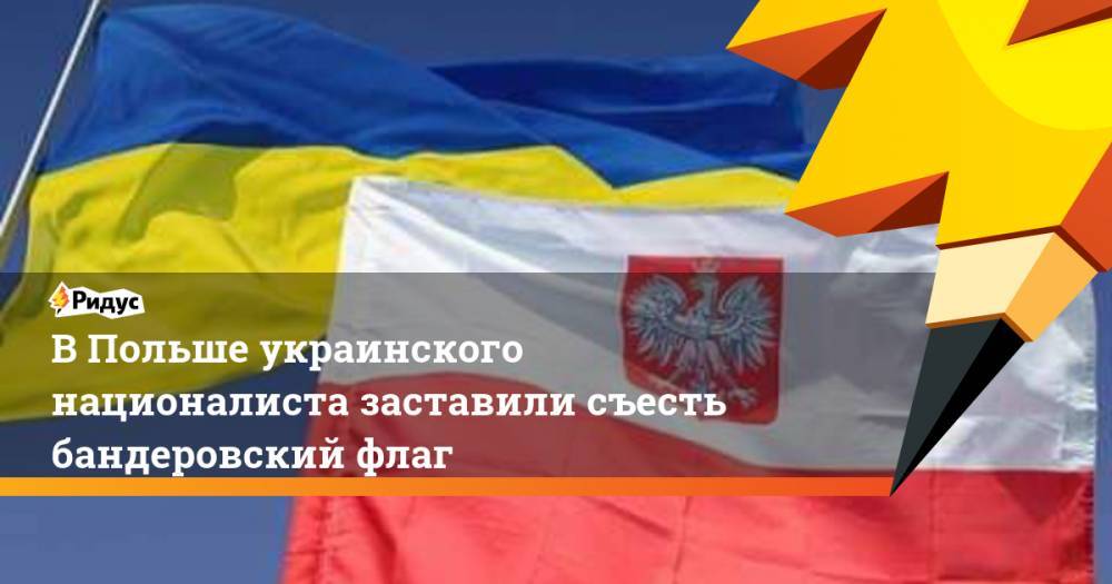 В Польше украинского националиста заставили съесть бандеровский флаг