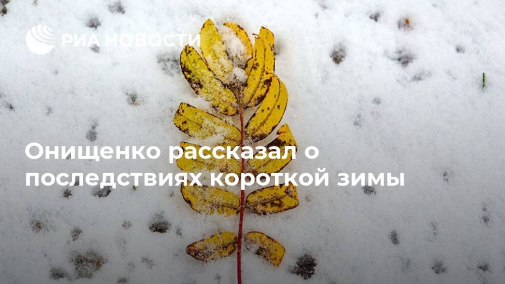 Онищенко рассказал о последствиях короткой зимы