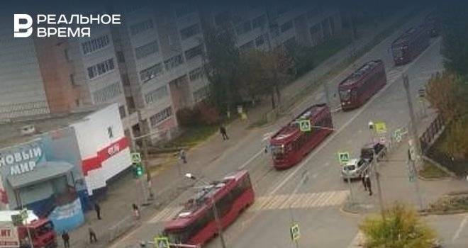 ДТП в Казани спровоцировало пробку из трамваев