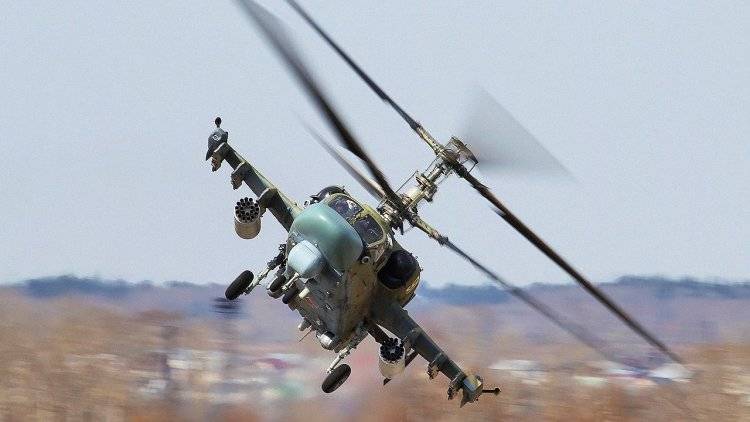 Видео боевых стрельб ударных вертолетов Ка-52 появилось в сети