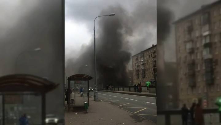 Автобус загорелся в Алабяно-Балтийском тоннеле на севере Москвы