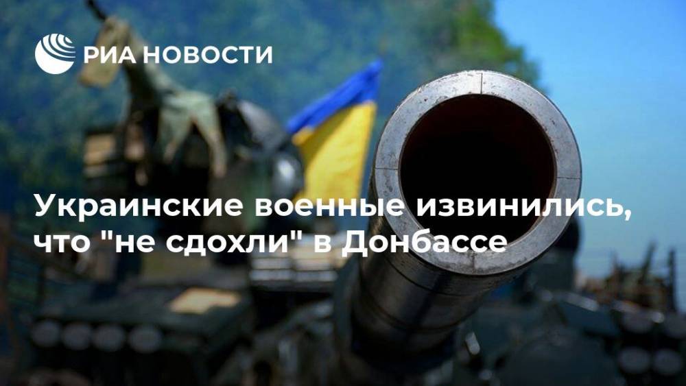 Украинские военные извинились, что "не сдохли" в Донбассе