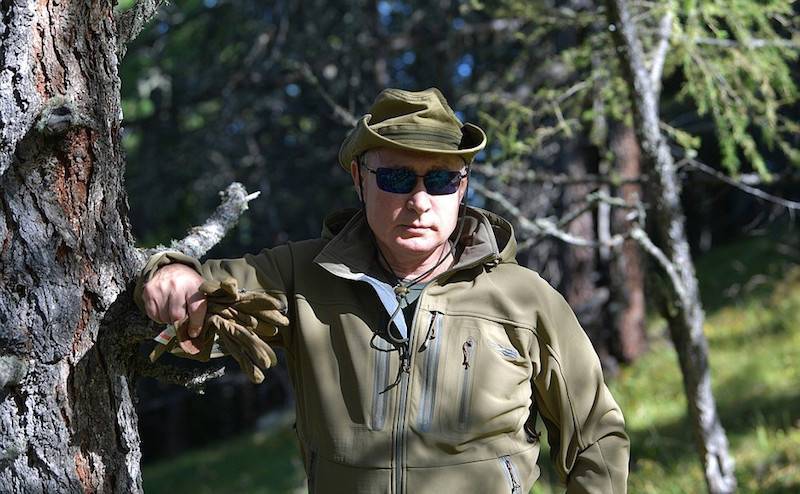 Путин и Шойгу прогулялись по осенней тайге