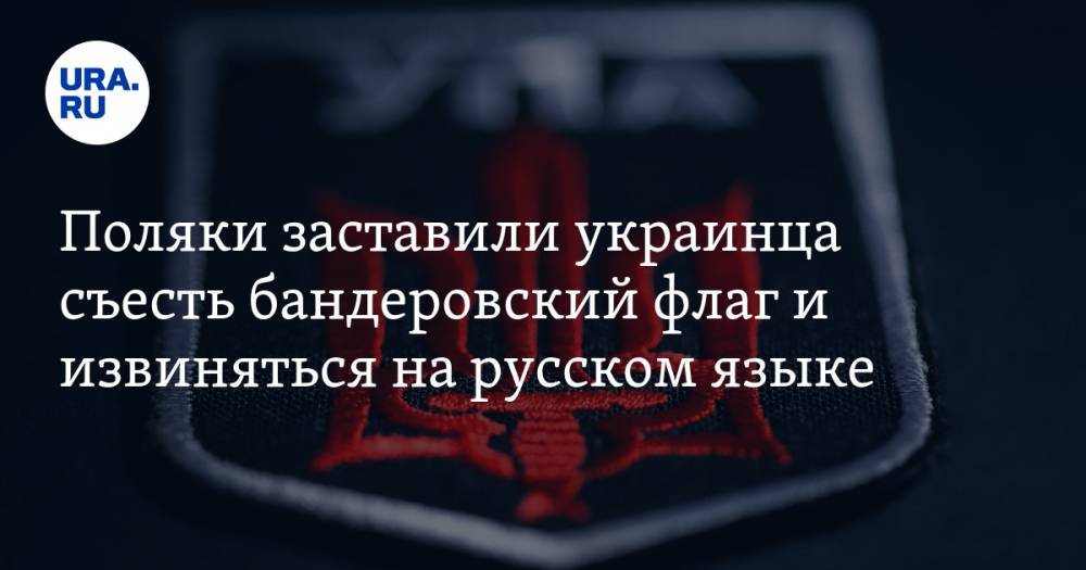Поляки заставили украинца съесть бандеровский флаг и извиняться на русском языке