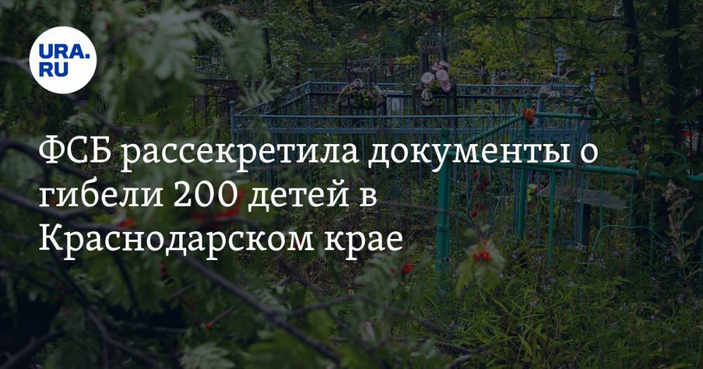 ФСБ рассекретила документы о гибели 200 детей в Краснодарском крае