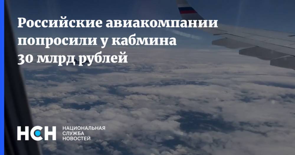 Российские авиакомпании попросили у кабмина 30 млрд рублей