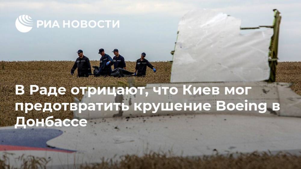В Раде отрицают, что Киев мог предотвратить крушение Boeing в Донбассе