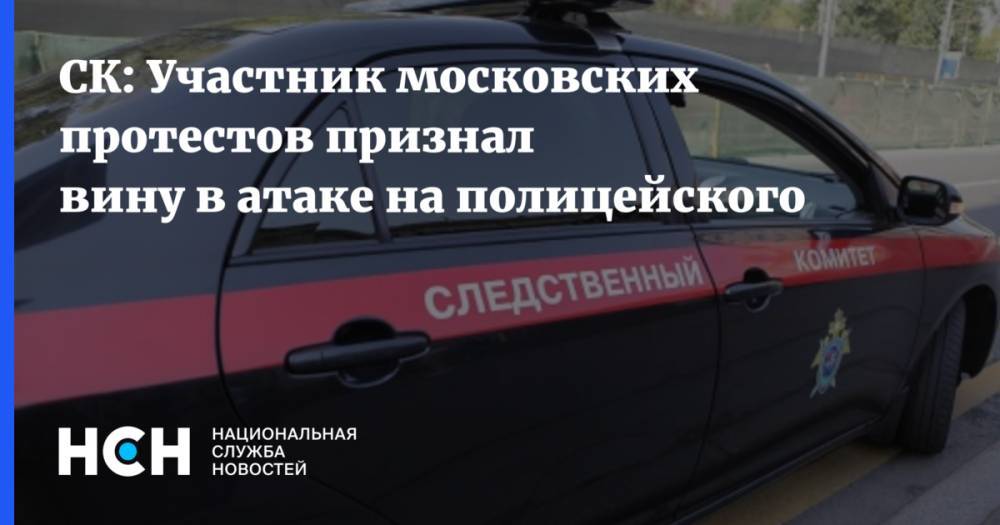 СК: Участник московских протестов признал вину в атаке на полицейского