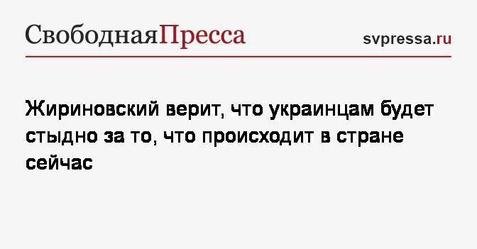 Жириновский верит, что украинцам будет стыдно за то, что происходит в стране сейчас