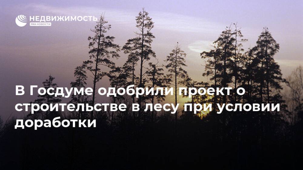 В Госдуме одобрили проект о строительстве в лесу при условии доработки