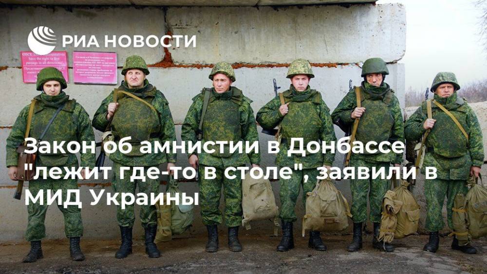 Закон об амнистии в Донбассе "лежит где-то в столе", заявили в МИД Украины