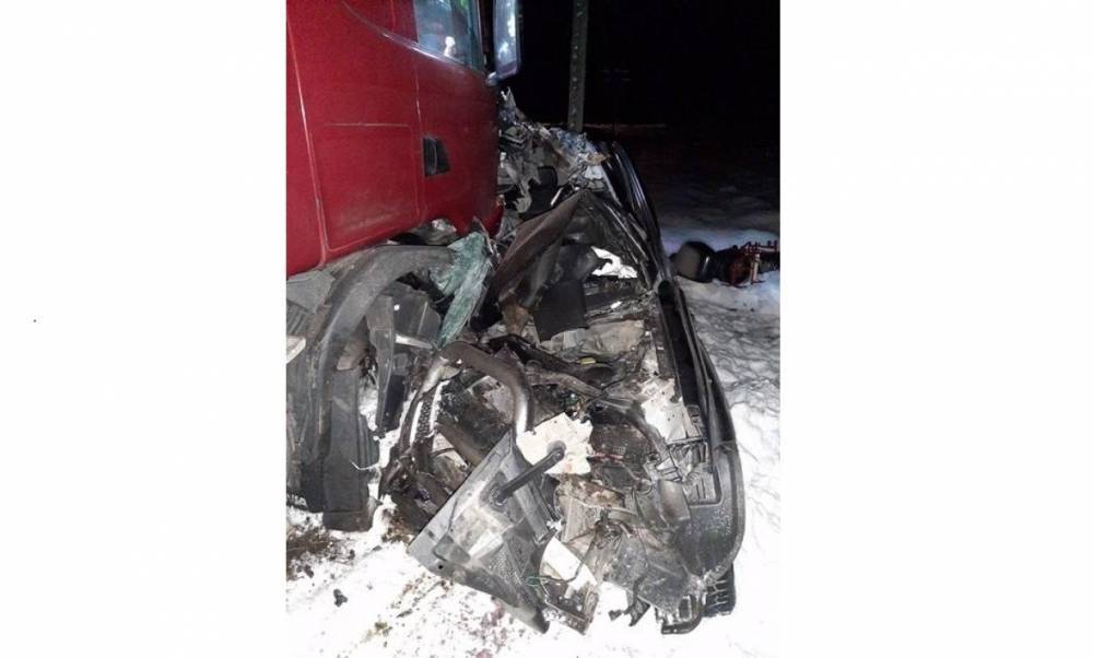 Водитель иномарки скончался после столкновения с фурой на трассе в Карелии
