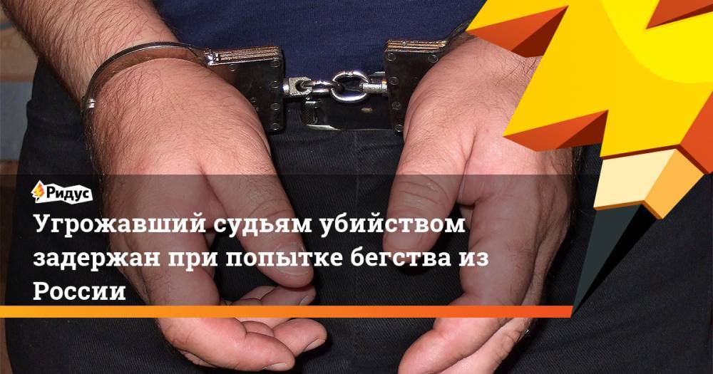 Угрожавший судьям убийством задержан при попытке бегства из России