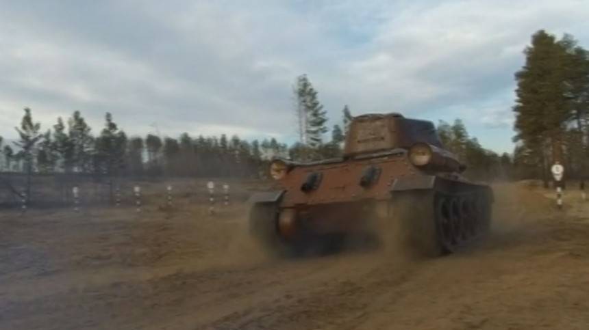 Легендарный танк Т-34 прошел первые испытания в Бурятии после реставрации