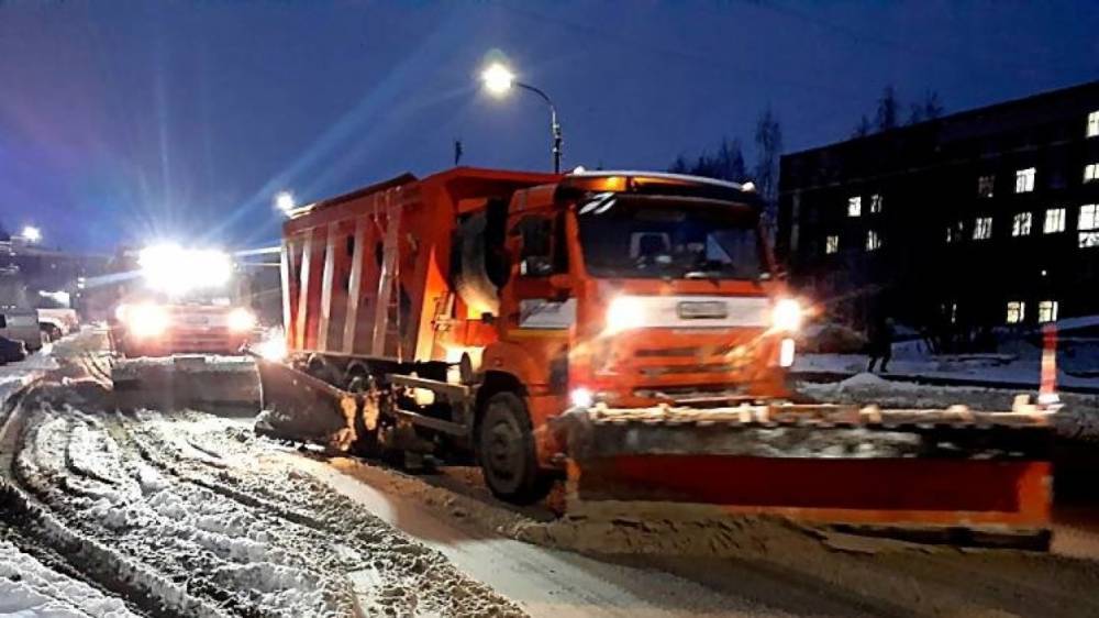 На улицы Архангельска высыпали за ночь 101 тонну соли