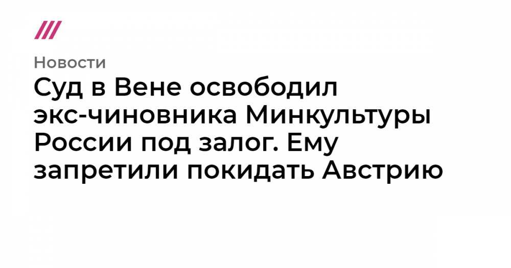 Суд в Вене освободил экс-чиновника Минкультуры России под залог. Ему запретили покидать Австрию