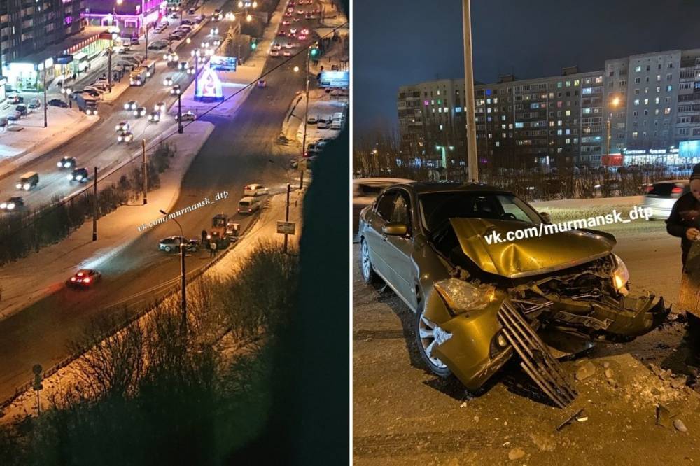 В Мурманске на Кольском проспекте автомобилист врезался в грейдер