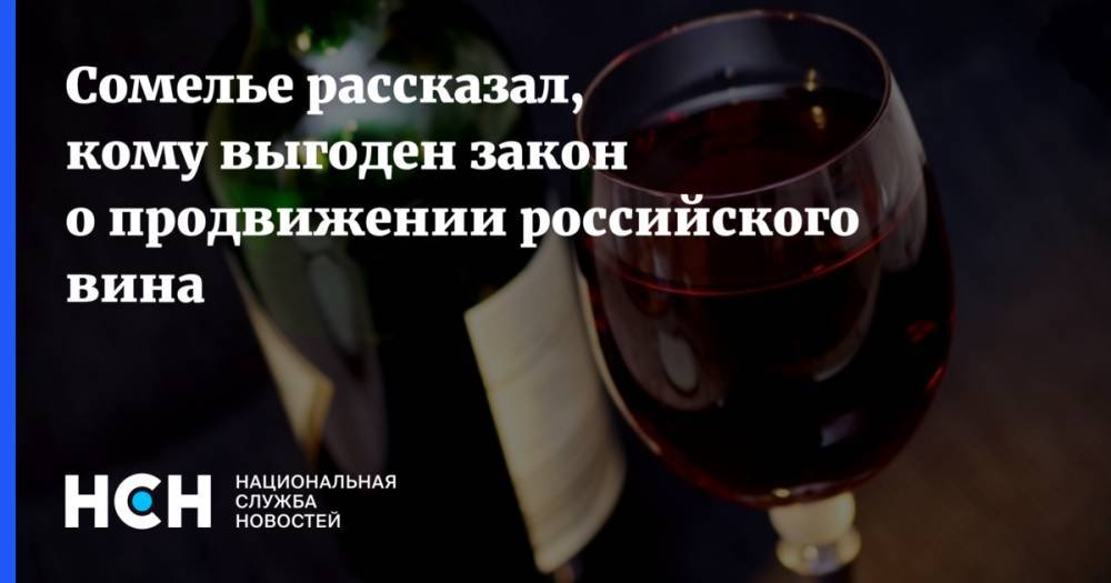 Сомелье рассказал, кому выгоден закон о продвижении российского вина