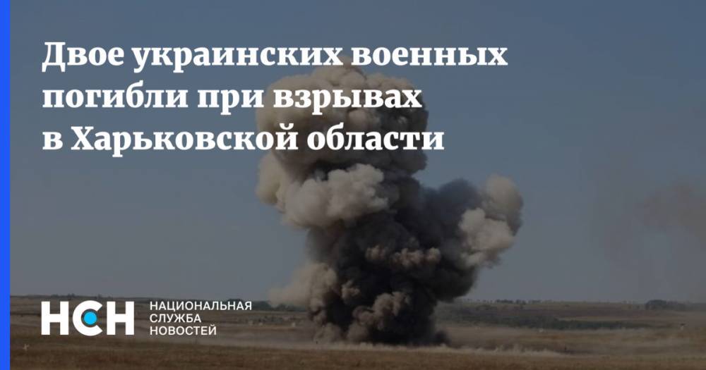 Двое украинских военных погибли при взрывах в Харьковской области