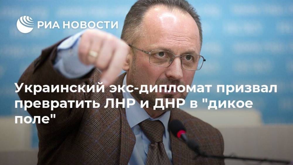 Украинский экс-дипломат призвал превратить ЛНР и ДНР в "дикое поле"