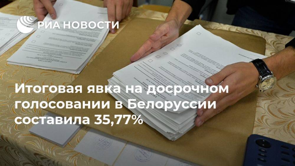 Итоговая явка на досрочном голосовании в Белоруссии составила 35,77%