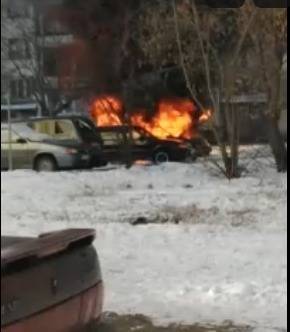 В Кургане в поселке Северный сгорел автомобиль
