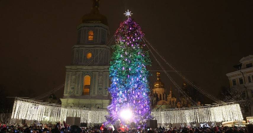 В Украине начали устанавливать новогодние елки (Фото, Видео)