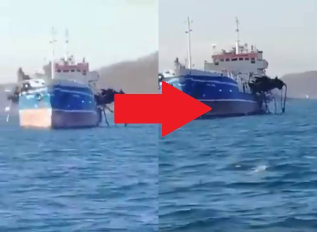 Опубликовано видео смертельного взрыва на танкере «Залив Америка» в Находке