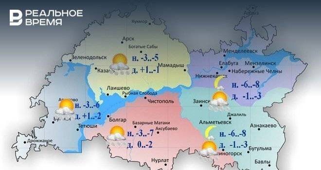 Сегодня в Татарстане ожидается снег, сильный ветер и до -3 градусов