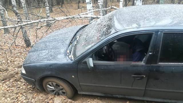 Фото с места, где нашли обезглавленного водителя в лесу под Воронежем