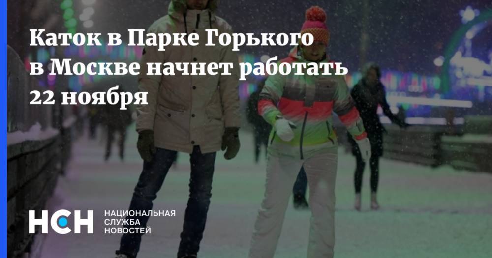 Каток в Парке Горького в Москве начнет работать 22 ноября