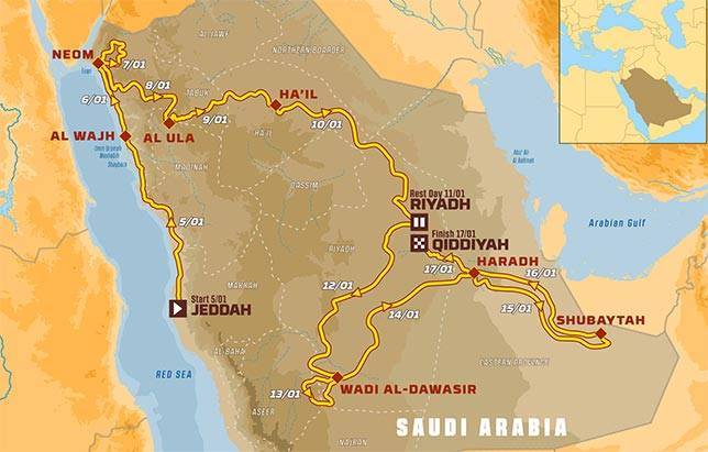 Представлен маршрут ралли-рейда Дакар 2020 года