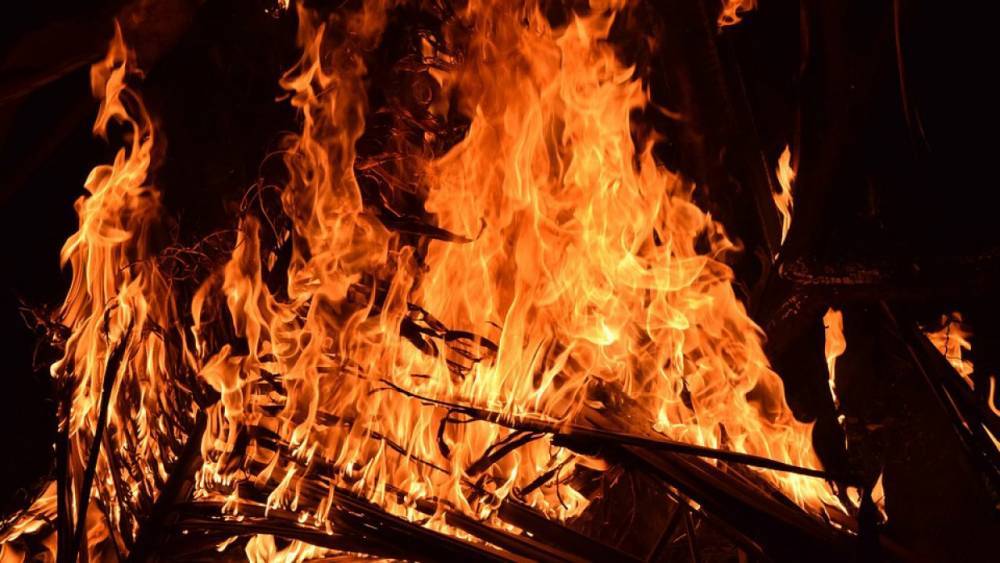 В Ленобласти больше часа тушили пожар в частном доме