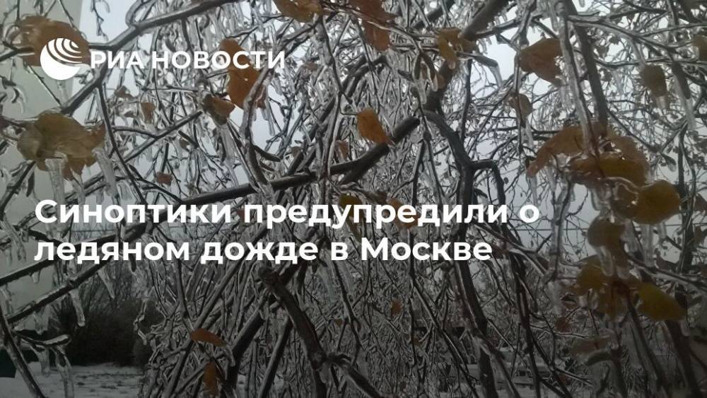 Синоптики предупредили о ледяном дожде в Москве