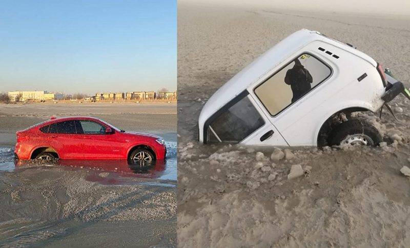 «Нам по ...., где ездить»: десятки  автомобилей утонули в песке обмелевшего Дона