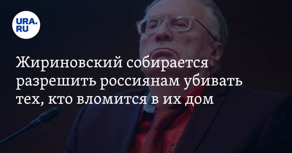 Жириновский собирается разрешить россиянам убивать тех, кто вломится в их дом