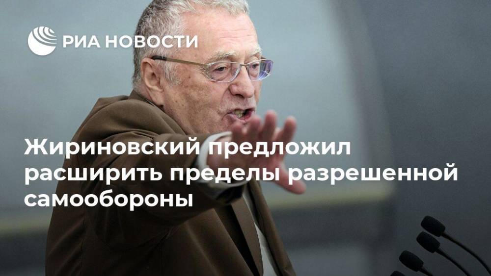 Жириновский предложил расширить пределы разрешенной самообороны