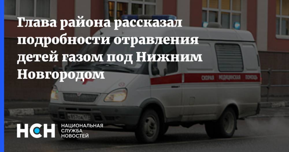 Глава района рассказал подробности отравления детей газом под Нижним Новгородом