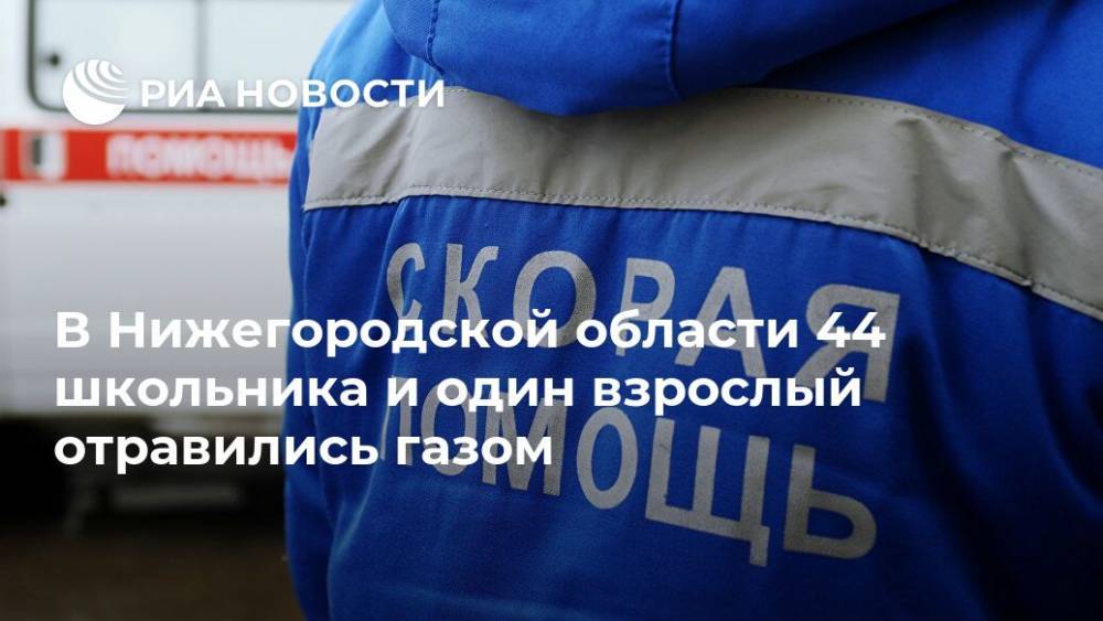 В Нижегородской области 44 школьника и один взрослый отравились газом