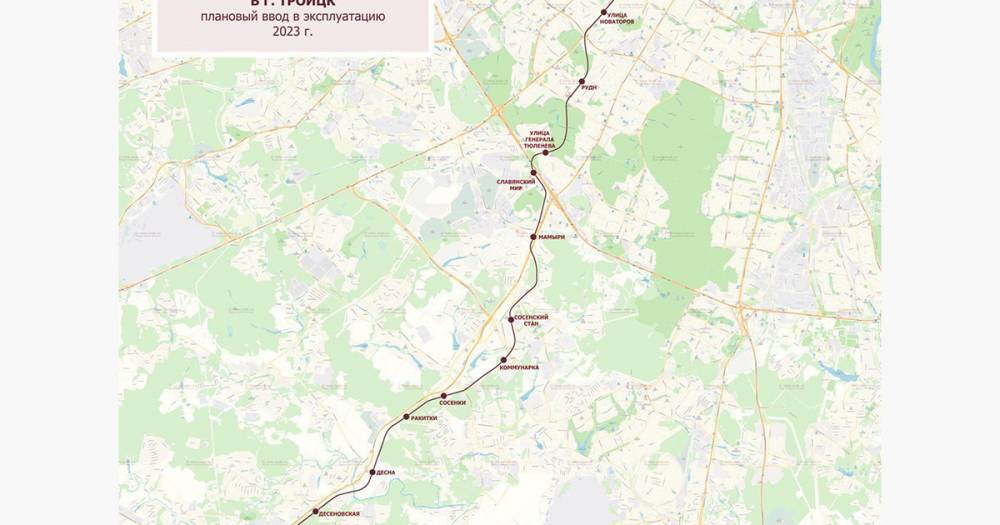 Опубликована карта новой ветки московского метро
