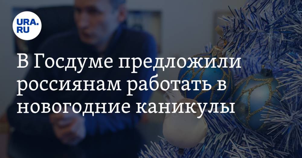 В Госдуме предложили россиянам работать в новогодние каникулы