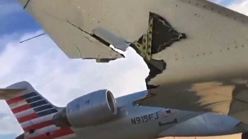 Видео: бензовоз врезался в два самолета в США — крыло чуть не разрезало кабину