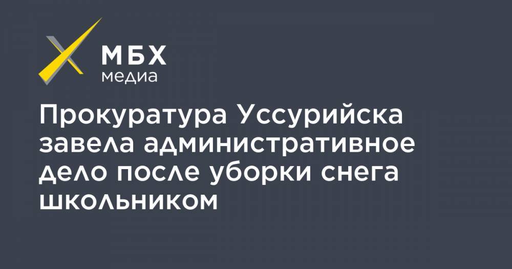 Прокуратура Уссурийска завела административное дело после уборки снега школьником