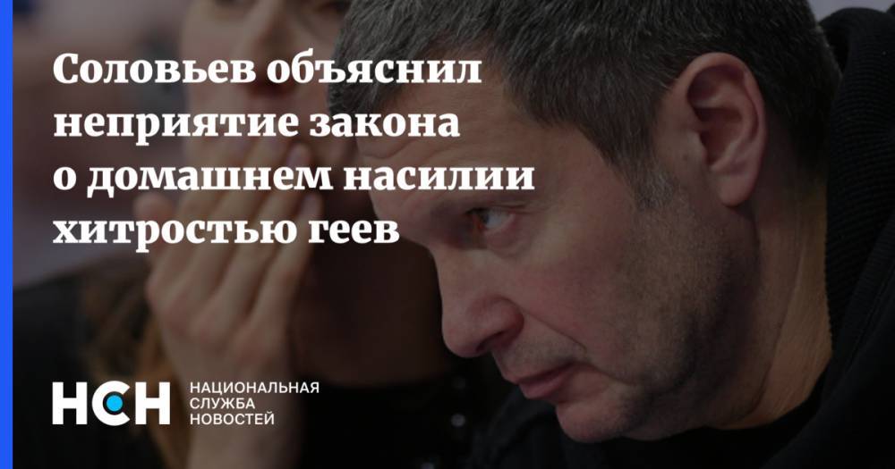 Соловьев объяснил неприятие закона о домашнем насилии хитростью геев