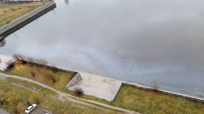 Петербуржцы обнаружили разлив нефти в устье реки Смоленки