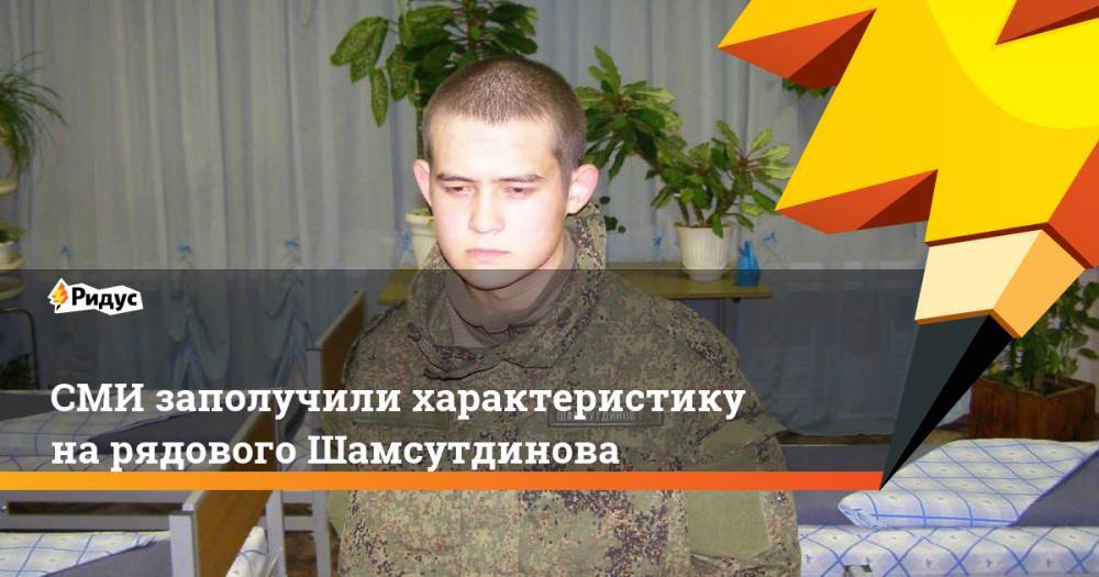 СМИ заполучили характеристику на рядового Шамсутдинова