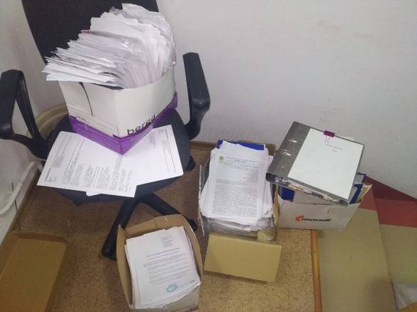 В Минюсте Украины нашли ящики со спрятанными документами