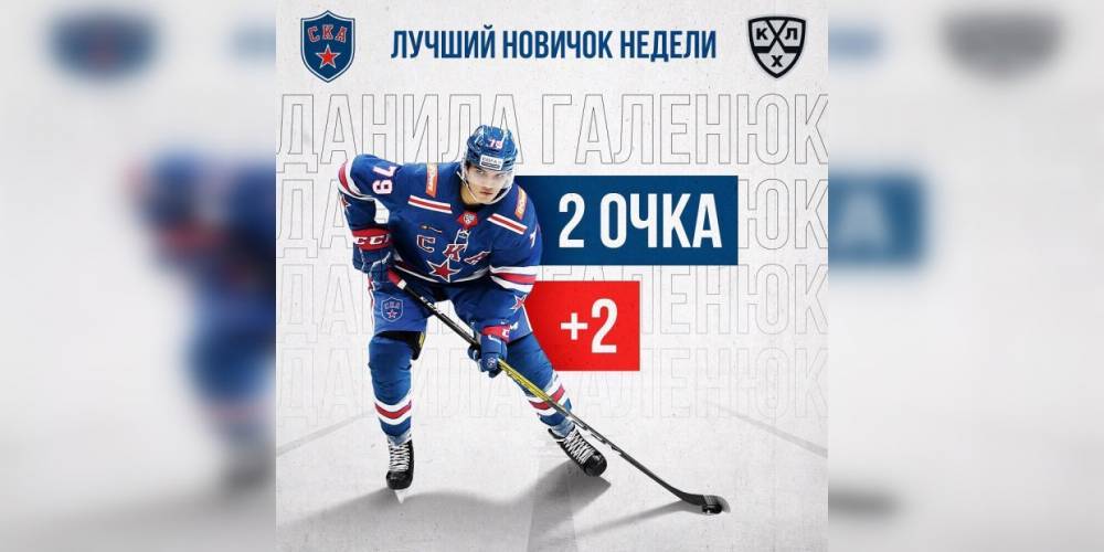 Защитник петербургского СКА признан лучшим новичком КХЛ